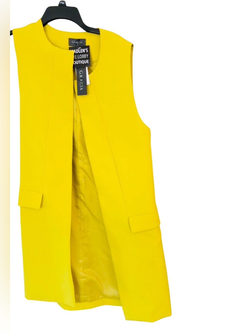 Gracia Sunny Yellow Sleeveless Long Vest